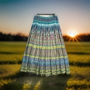 Fairy Resort Beach Boho Maxi Skirt Tiered 100% Cotton 14/16W Lightweight Lined